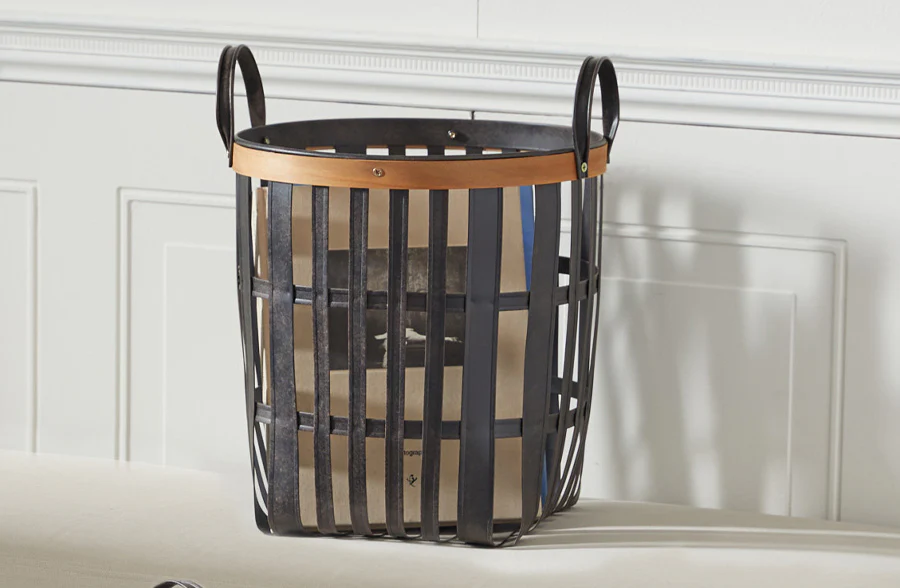 Metal Bushel Baskets With Handles, Set of 2