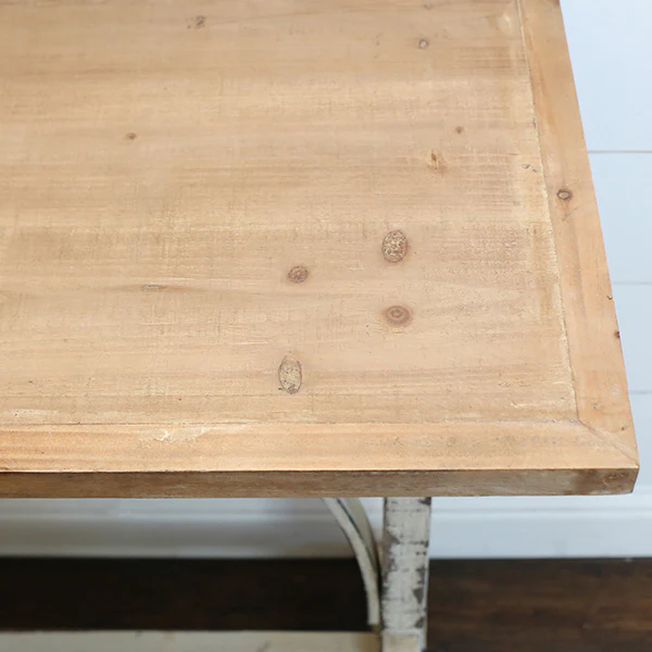 Distressed White Corbel Entry Table