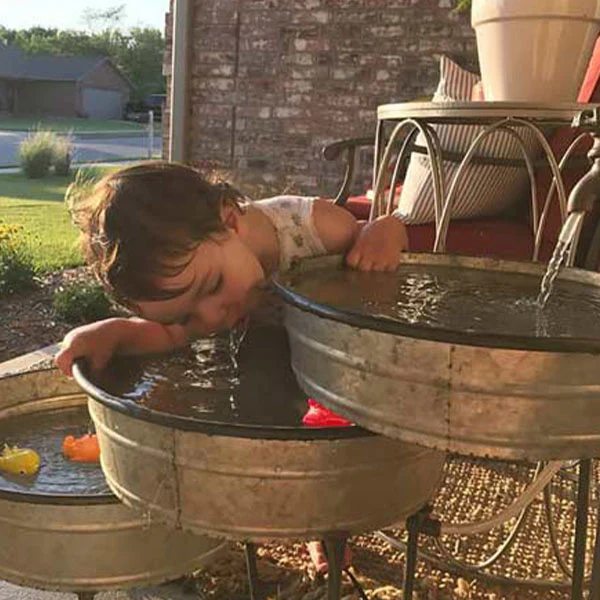 Antique-Inspired Water Pump Fountain