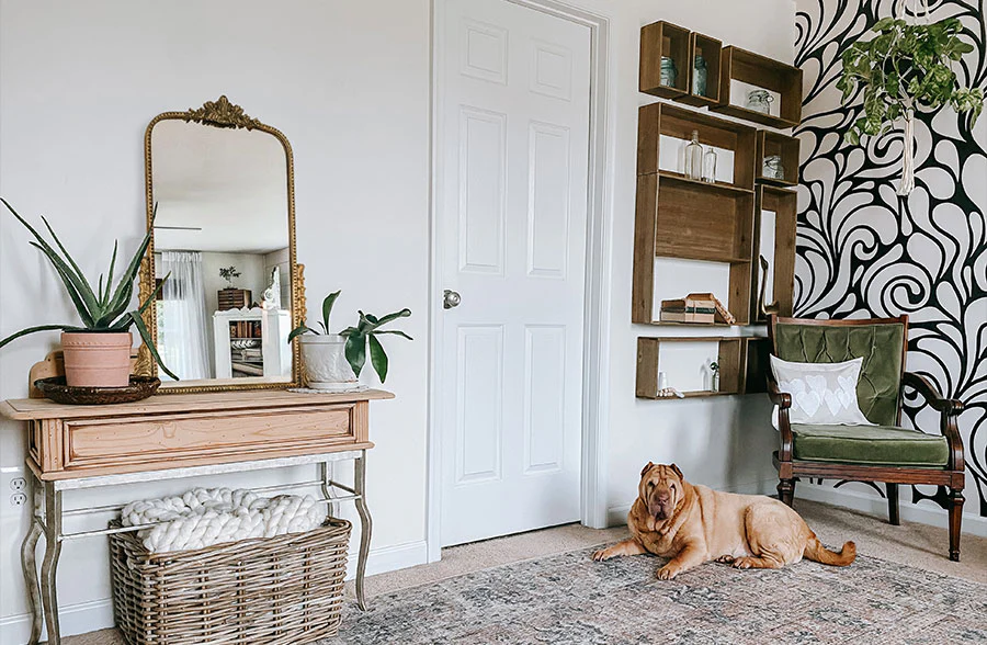 Stackable Wood Wall Shelving Unit, Set of 9