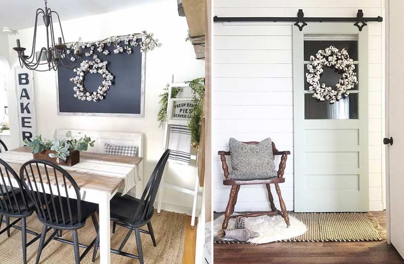 Preserved Cotton Wreath