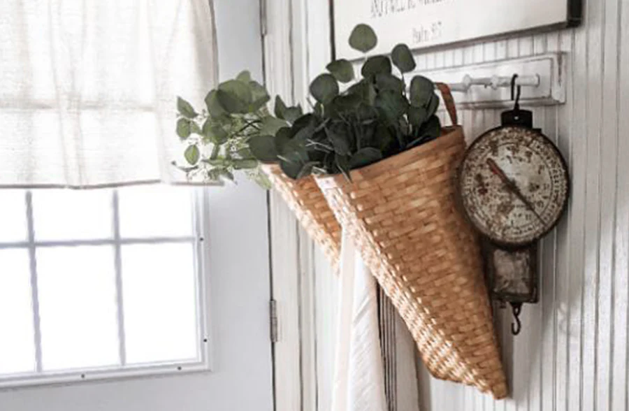 Metasequoia Hanging Wall Baskets, Set of 2