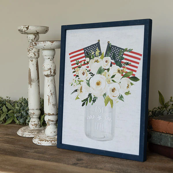 Patriotic  Flower Bouquet Sign