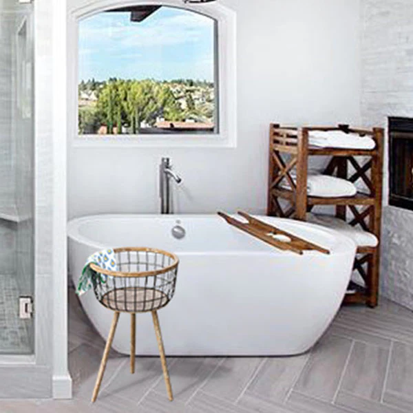 Modern Industrial Standing Storage Basket