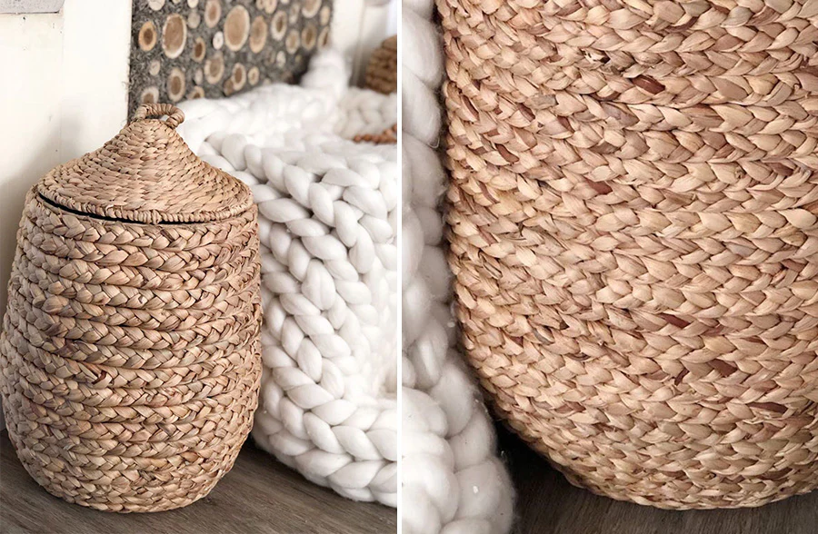 Hyacinth Basket With Lid, Set of 2