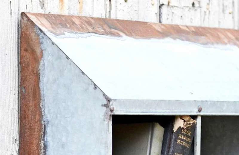 Aged Galvanized Metal Wall Cubby