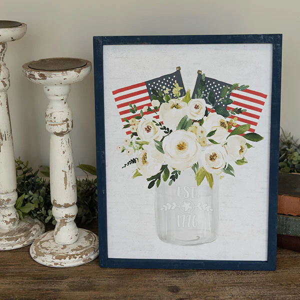Patriotic  Flower Bouquet Sign