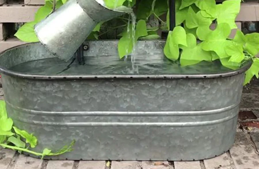 Galvanized Watering Can Fountain