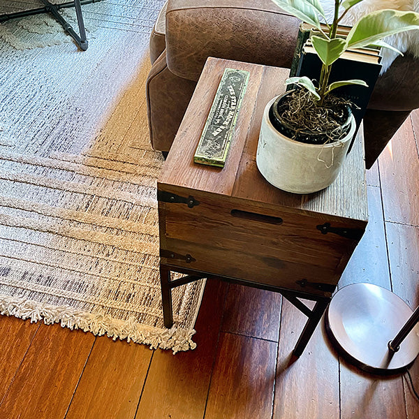 Reclaimed Wood Storage Trunk Table