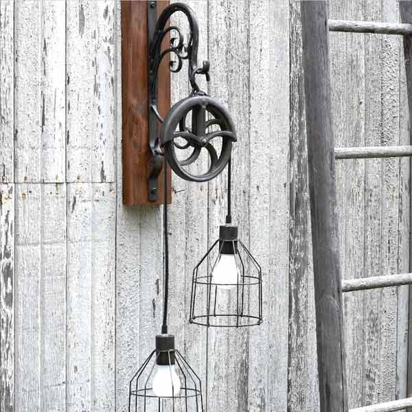 Pulley Sconce Cage Light