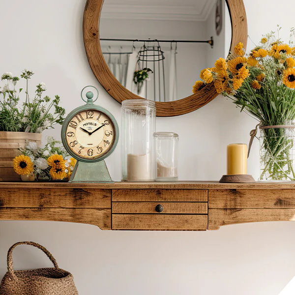 Aged Green Tabletop Clock