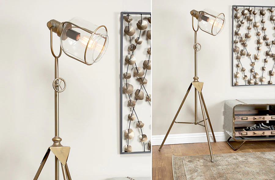 Vintage Photographer's Tripod Floor Lamp