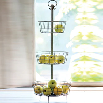 French Three Tier Wire Basket