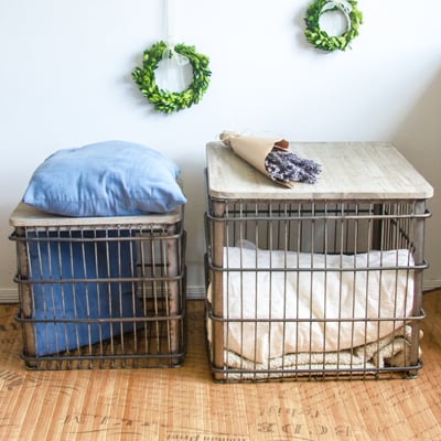 Wire Chicken Coop Crate Tables  Set of 2