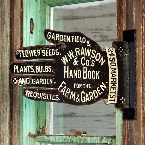Double Sided Metal Gardening Handbook Sign
