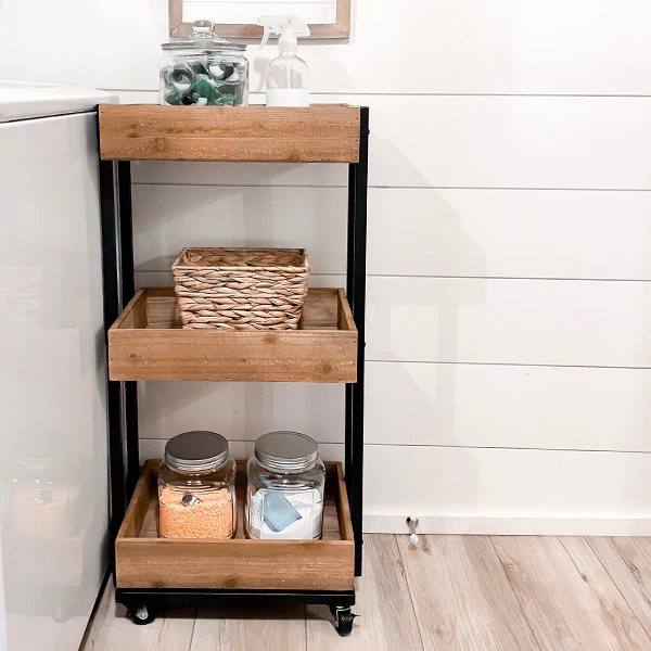 Three Tiered Rolling Farmer's Market Cart