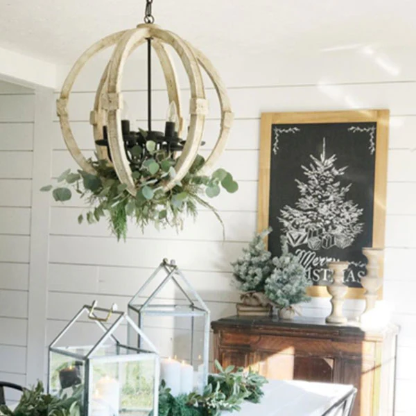 Wooden Globe Chandelier