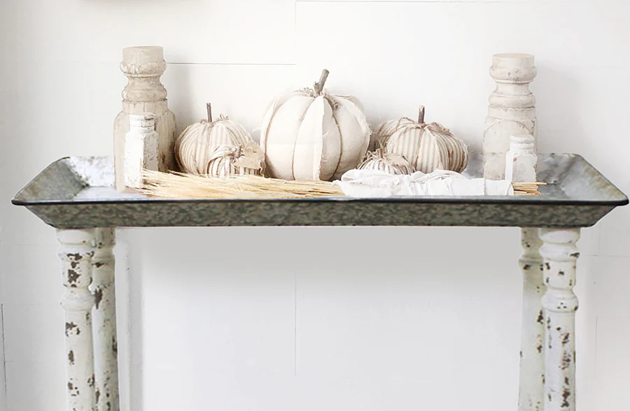 Galvanized Rustic Metal Tray Accent Table