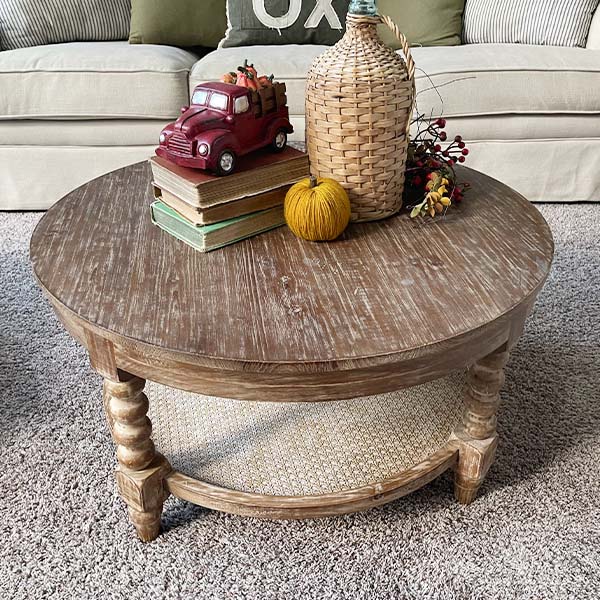 Round Cane Coffee Table