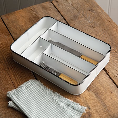 Chippy Enamel Cutlery Tray