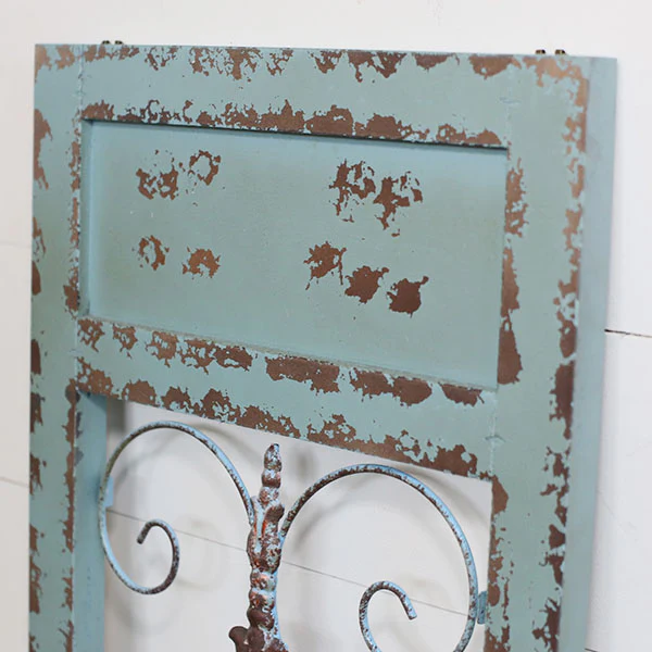 Old Carved Wooden and Iron Garden Gate