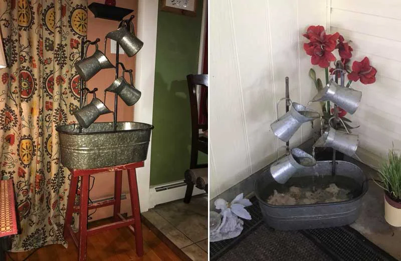 Galvanized Watering Can Fountain