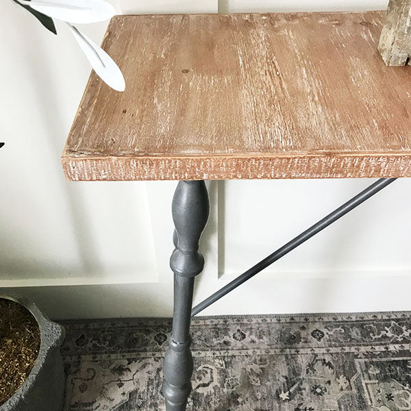 Wood and Iron Spindle Console Table