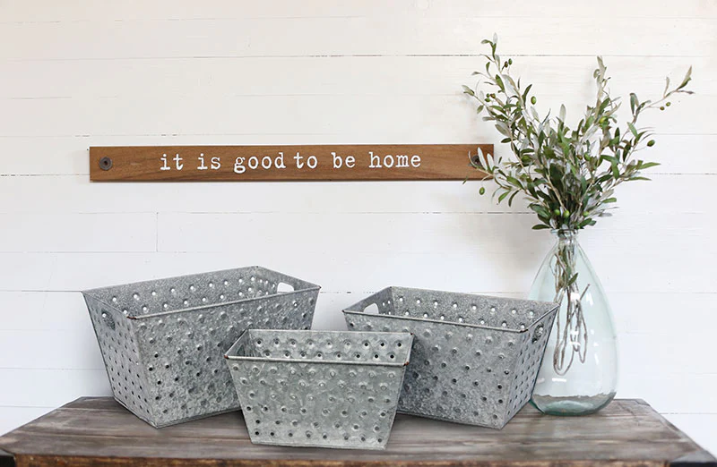 Metal Factory Bins Set of 3