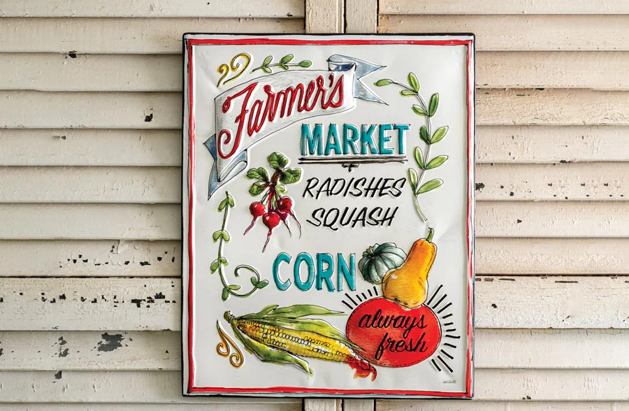 Summertime Farmer's Market Enamel Sign