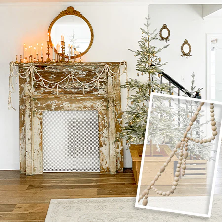 72 Inch Long Paulownia Wood Bead Garland