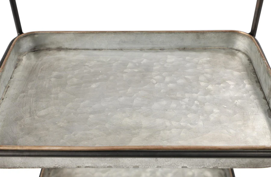 Galvanized Metal Two Tier Tray