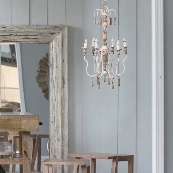 Distressed Victorian Candle Chandelier