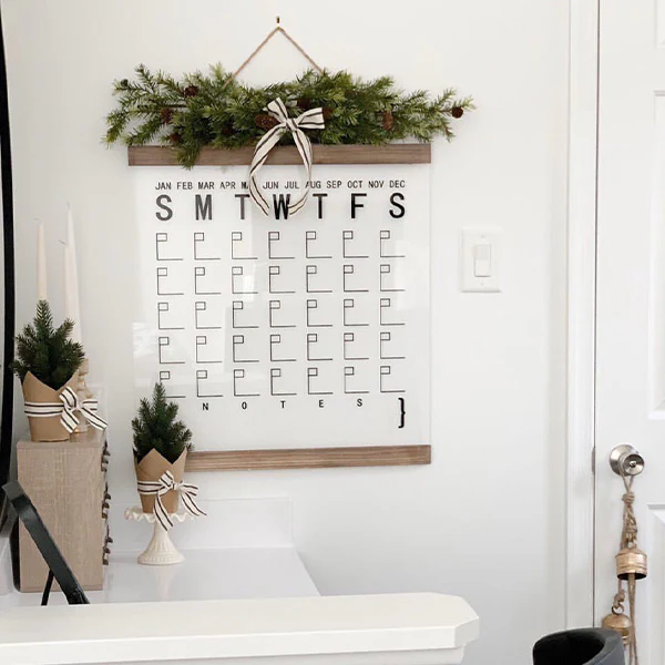HUGE Dry Erase Wooden Framed Wall Calendar
