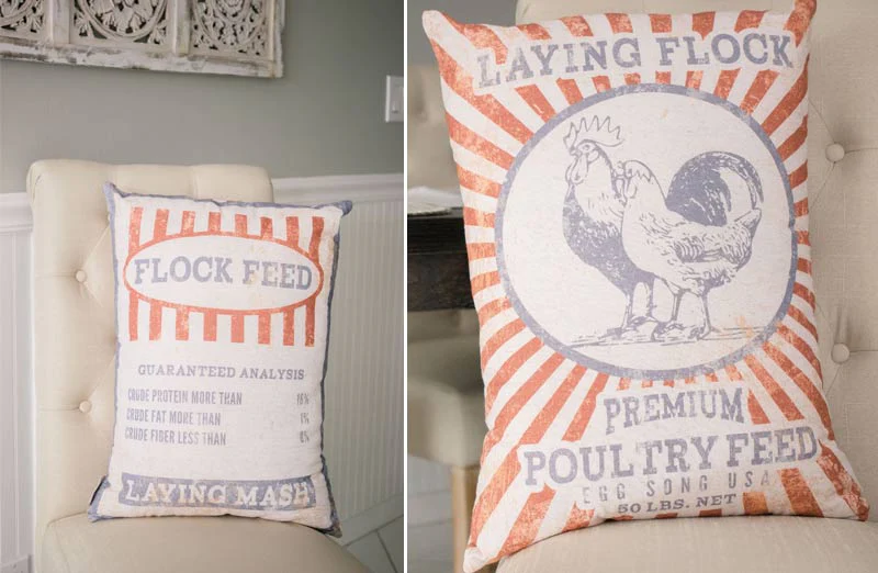 Double-Sided Laying Flock Pillow