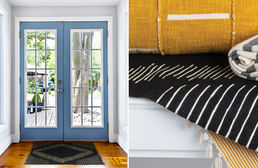 Tribal Inspired Black Diamond Accent Rug