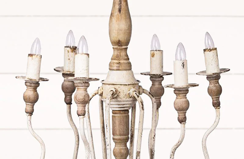 Distressed Victorian Candle Chandelier