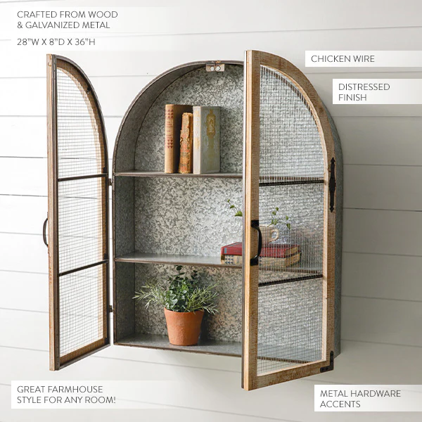 Hanging Arched Shelf with Galvanized Back