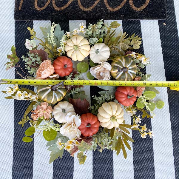 26 Inch Fall Peony and Pumpkin Layered Wreath