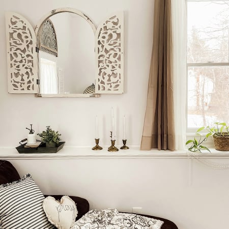 Ornate Distressed Wall Mirror