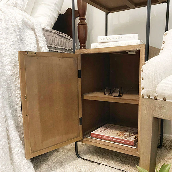 Modern Utilitarian Cabinet Side Table