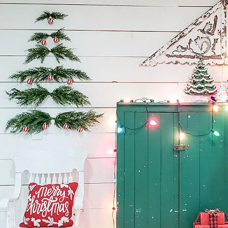 6 Piece Pine Branch Wall Christmas Tree