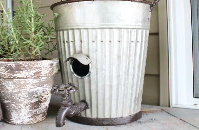 Half Bucket Birdhouse