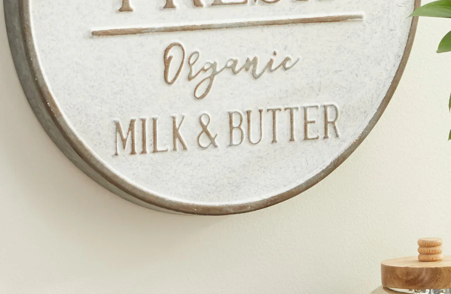 Galvanized Metal Farm Fresh Round Wall Sign