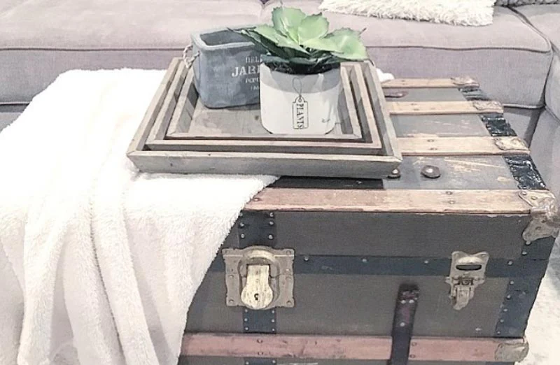 Square Reclaimed Wood Trays  Set of 3