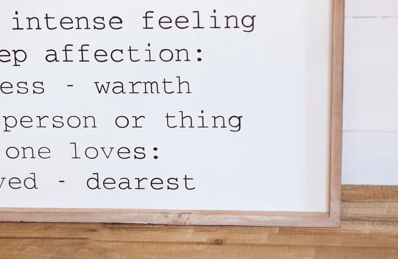 Distressed Wood Framed Love Sign