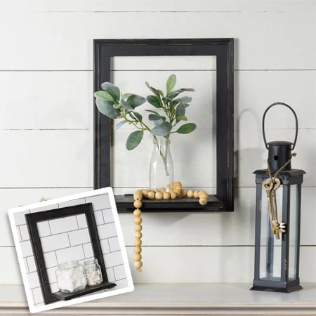 Black Wooden Framed Shelf