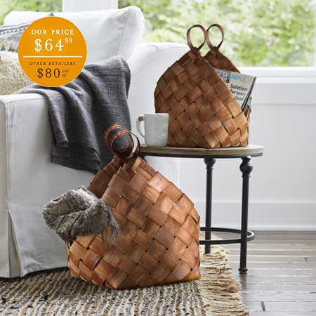 Woven Baskets Set with Handles