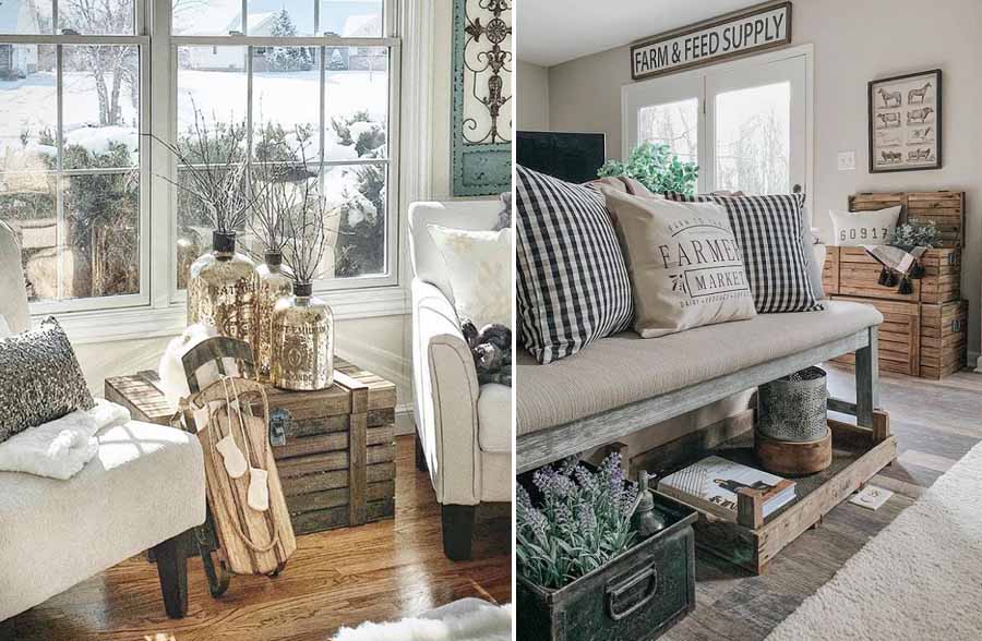 HUGE Wood Storage Trunks, Set of 3