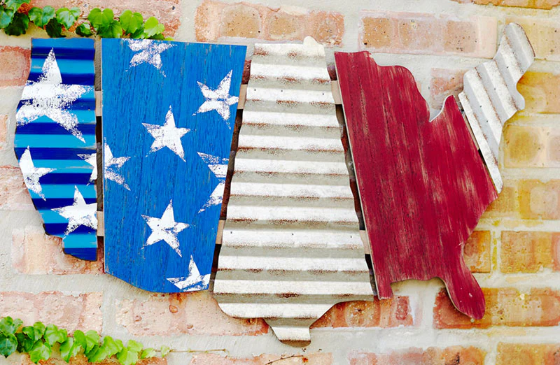 Large United States Paneled Wall Art