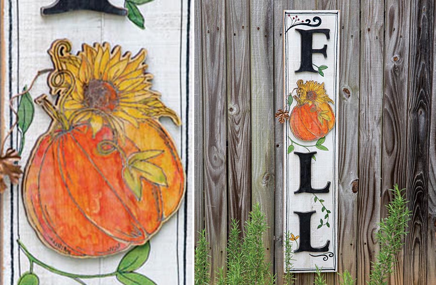 HUGE Fall Sign with Raised Wooden Detailing